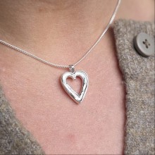 Handcrafted Scottish jewellery - Silver Chunky Heart pendant 